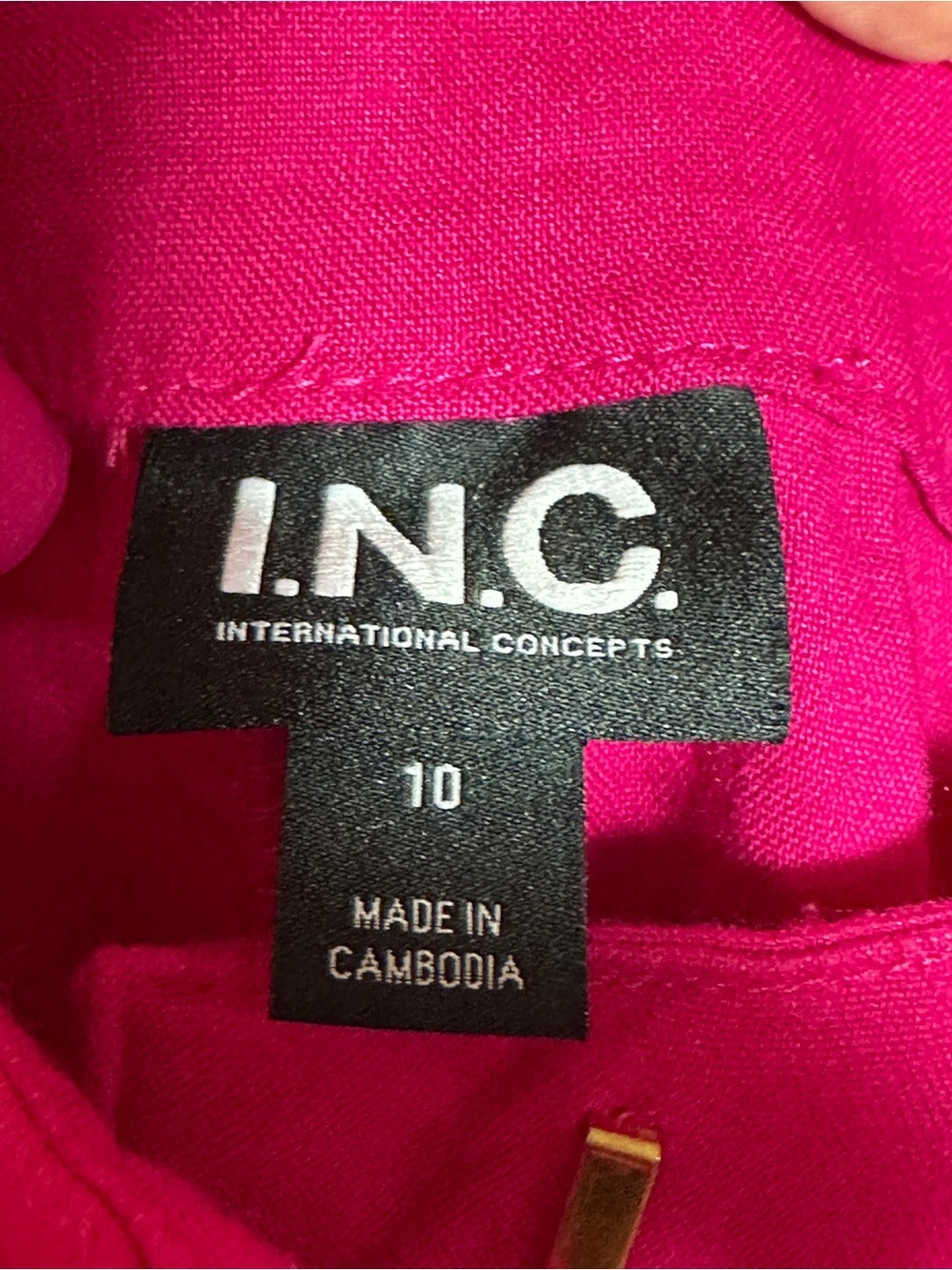 INC Linen Blend Pleated Women's Hot Pink High-Waist Shorts Size 10 - Picture 5 of 8